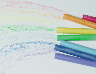 Colorful chalk pastels - education, arts,creative