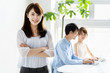 © taka - portrait of young asian group in office