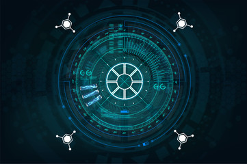 Wall Mural - futuristic user interface. gadget in hud style, networking concept template. abstract vector illustr
