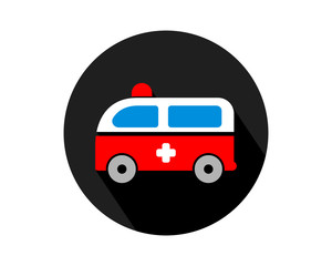 Canvas Print - ambulance car circle transport transportation vehicle conveyance image vector icon logo