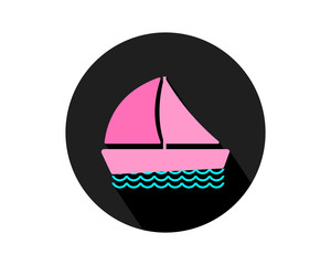Canvas Print - sail boat transport transportation vehicle conveyance image vector icon logo
