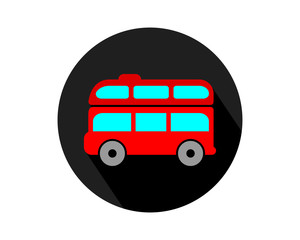 Canvas Print - bus circle transport transportation vehicle conveyance image vector icon logo
