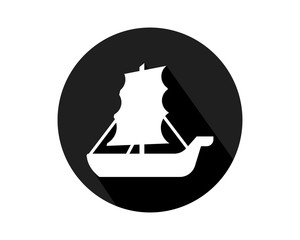 Canvas Print - sail boat transport transportation vehicle conveyance image vector icon logo