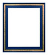 Antique gold and blue frame isolated on the white background