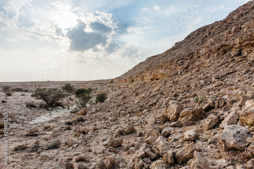 Fotografie, Obraz A wadi near Abu Jifan Fort, Riyadh Province, Saudi Arabia