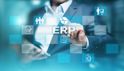 Wall Mural - enterprise resource planning erp corporate company management business internet technology concept