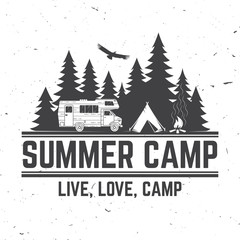 Wall Mural - Summer camp. Vector illustration. Concept for shirt or logo, print, stamp or tee.