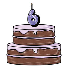 Sticker - birthday cake design