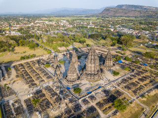 Wall Mural - Drone view of Prambanan Hindu Temple in Central Java indonesia 