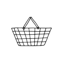 Food Basket Icon. Object Is Isolated On White Background