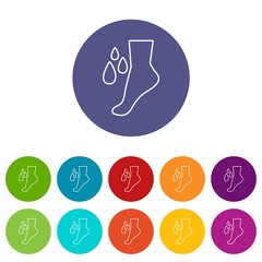 Wall Mural - Foot care icons color set vector for any web design on white background