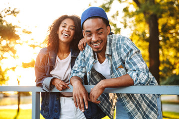 Sticker - Portrait of a happy young african couple