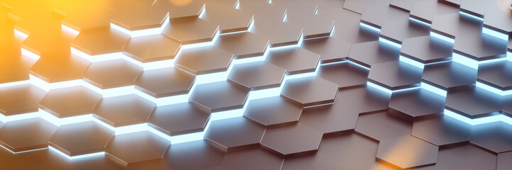 Wall Mural - Digital Future Hexagon Hintergrund