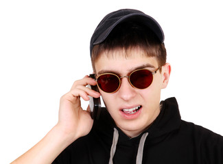 Wall Mural - Stressed Man with a Phone