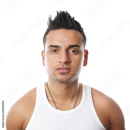 Young Turk With Spiky Hair Isolated On White Buy This Stock