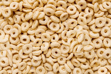 Tasty White Cereal Rings Background