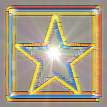 Abstract Decorative Pentacle With A Supernova Star In A Neuronet Style