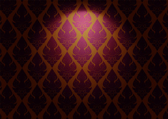 Wall Mural - Thai vintage pattern vector abstract background with spotlight