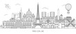 Paris skyline vector illustration