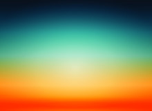 Sunset Blurred Vector Background. Orange And Blue Gradient.