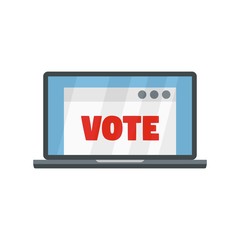 Wall Mural - Online vote icon. Flat illustration of online vote vector icon for web isolated on white