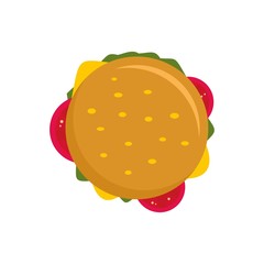 Wall Mural - Top view cheeseburger icon. Flat illustration of top view cheeseburger vector icon for web isolated on white