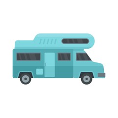 Canvas Print - Camping truck icon. Flat illustration of camping truck vector icon for web isolated on white