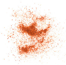 Pile Of Red Paprika Powder On White Background