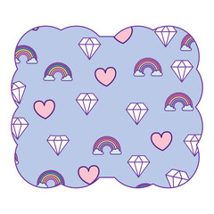 Sticker - rainbow and diamonds pattern