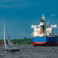 Sticker - Blue cargo ship underway