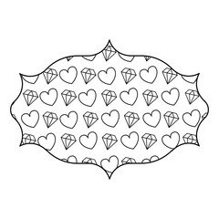 Canvas Print - Diamonds and hearts pattern