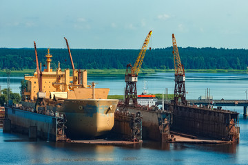 Wall Mural - Cargo ship in the dock