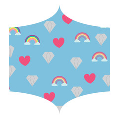 Poster - rainbow and diamonds pattern