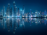 Fototapeta Nowy Jork - Dubai Marina bay view from Palm Jumeirah, UAE