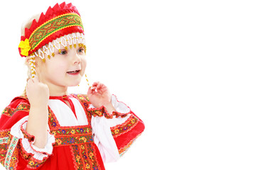 Girl in Russian national costume.