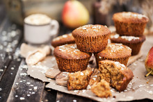 Fresh Homemade Delicious Oat And Wholegrain Muffins