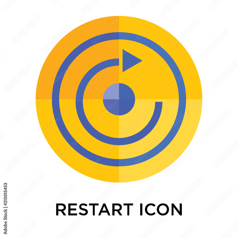 Restart icon vector sign and symbol isolated on white background, Restart logo concept