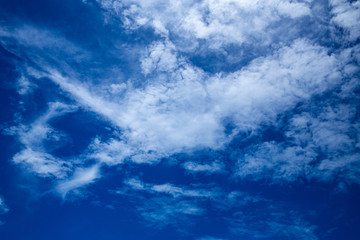 Blue sky background with White fluffy clouds texture, Abstract natural