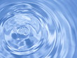 Top view Closeup blue water rings, clear water, Close-up water droplets affect the surface, forming rings on the surface. reflections in blue water.
