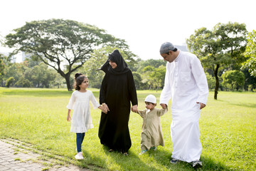 Sticker - Muslim family having a good time outdoors