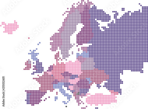 Obraz Dibond Geometria kwadratowa forma mapy Europy na białym tle. Ilustracji wektorowych.