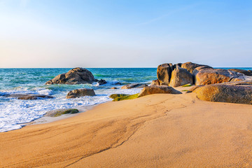 Wall Mural - Sunrise on Lamai Beach on Koh Samui in Thailand.