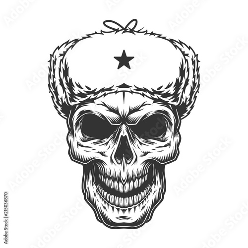 Skull in the ushanka hat
