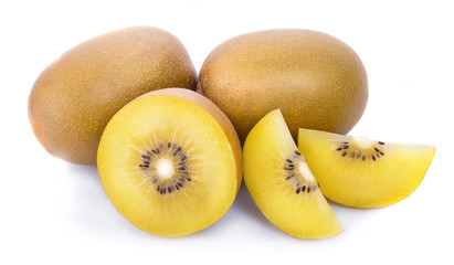 yellow kiwi fruit on white