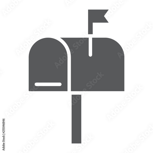 Fotomural Mail box glyph icon, letter and post, mailbox sign, vector graphics, a solid pattern on a white background, eps 10