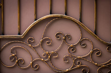 Ornate Wrought-iron Elements Of Metal Gate Decoration