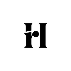 Wall Mural - hr letter rh initial logo vector icon