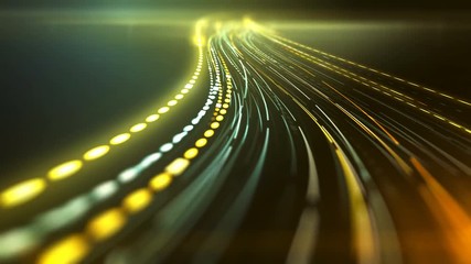 Poster - Computer generated digital green light streaks. Abstract 3d rendering motion background. 4K, Ultra HD resolution.