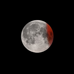 Wall Mural - ending of super bloody moon full eclipse