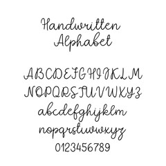 Poster - Vector Calligraphy Alphabet. Exclusive Letters. Decorative handwritten brush font for Wedding Monogram, Logo, Invitation